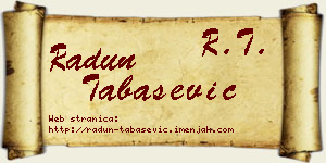 Radun Tabašević vizit kartica